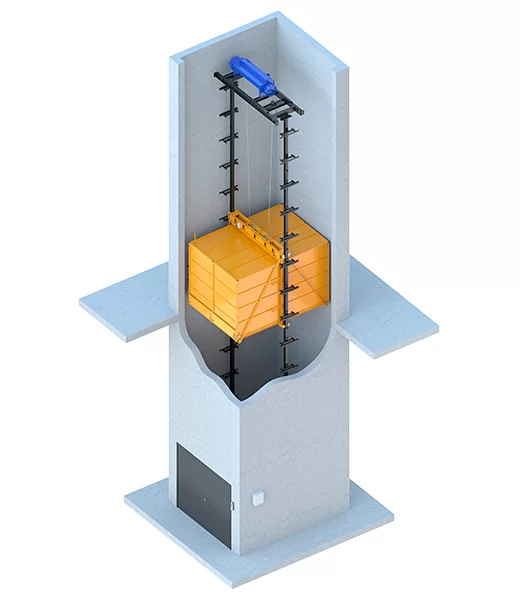 Шахтный грузовой подъемник (в существующей шахте) Фото в Казани